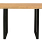 47" Natural and Black Solid Wood and Metal Live Edge Console Table