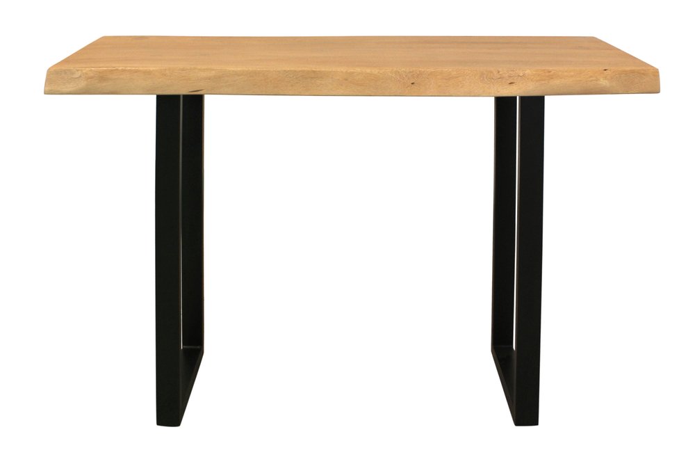 47" Natural and Black Solid Wood and Metal Live Edge Console Table