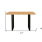 47" Natural and Black Solid Wood and Metal Live Edge Console Table