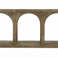 77" Brown Solid Wood Distressed Console Table With Arch Detailing