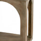 77" Brown Solid Wood Distressed Console Table With Arch Detailing