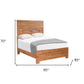 Brown Live Edge Bow Joint Solid Wood Queen Bed Frame