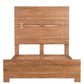 Brown Live Edge Bow Joint Solid Wood Queen Bed Frame
