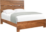 Brown Live Edge Bow Joint Solid Wood Queen Bed Frame