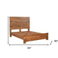 Brown Live Edge Bow Joint Solid Wood Queen Bed Frame