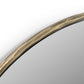 30" Antiqued Brass Iron Round Framed Accent Mirror