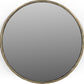 30" Antiqued Brass Iron Round Framed Accent Mirror