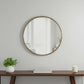 30" Antiqued Brass Iron Round Framed Accent Mirror