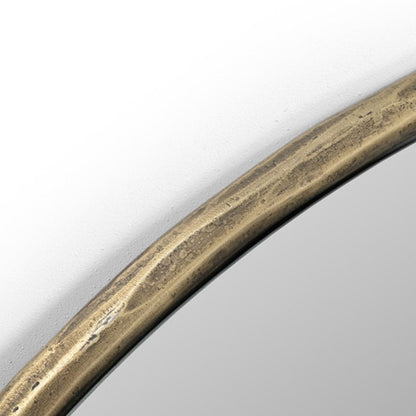 40" Brass Iron Abstract Organically Shaped Accent Mirror
