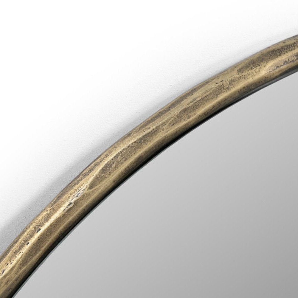 40" Brass Iron Abstract Organically Shaped Accent Mirror
