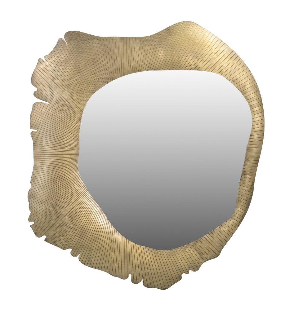 40" Brass Iron Abstract Organically Shaped Accent Mirror