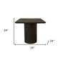 24" Dark Brown Distressed Solid Wood Square Pedestal End Table