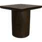 24" Dark Brown Distressed Solid Wood Square Pedestal End Table