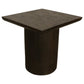 24" Dark Brown Distressed Solid Wood Square Pedestal End Table