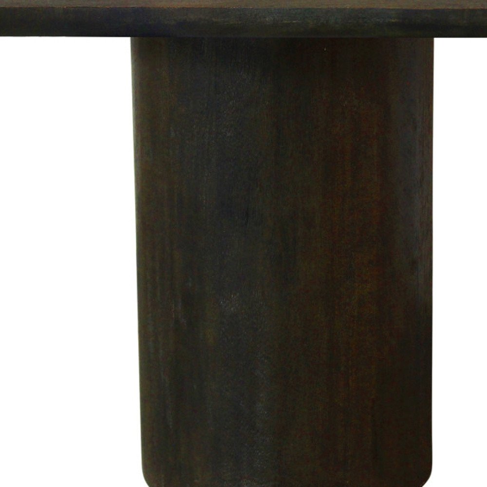 24" Dark Brown Distressed Solid Wood Square Pedestal End Table