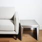 24" Silver Aluminum and Solid Wood Square Sled End Table