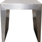 24" Silver Aluminum and Solid Wood Square Sled End Table