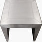 24" Silver Aluminum and Solid Wood Square Sled End Table