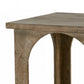 24" Brown Distressed Solid Wood Square Floor Shelf End Table