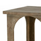 24" Brown Distressed Solid Wood Square Floor Shelf End Table