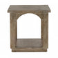 24" Brown Distressed Solid Wood Square Floor Shelf End Table