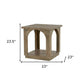 24" Brown Distressed Solid Wood Square Floor Shelf End Table
