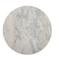 21" White and Black Distressed Marble and Solid Wood Round Pedestal End Table