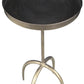 23" Brass Distressed Iron Round Pedestal Tray Top End Table