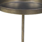 23" Brass Distressed Iron Round Pedestal Tray Top End Table