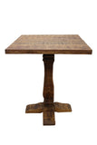 36" Brown Solid Wood Square Pedestal Bar Table