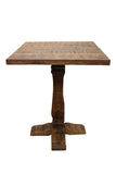 36" Brown Solid Wood Square Pedestal Bar Table