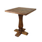 36" Brown Solid Wood Square Pedestal Bar Table