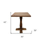 36" Brown Solid Wood Square Pedestal Bar Table