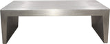 54" Silver Aluminum and Solid Wood Sled Coffee Table