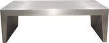 54" Silver Aluminum and Solid Wood Sled Coffee Table