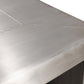 54" Silver Aluminum and Solid Wood Sled Coffee Table