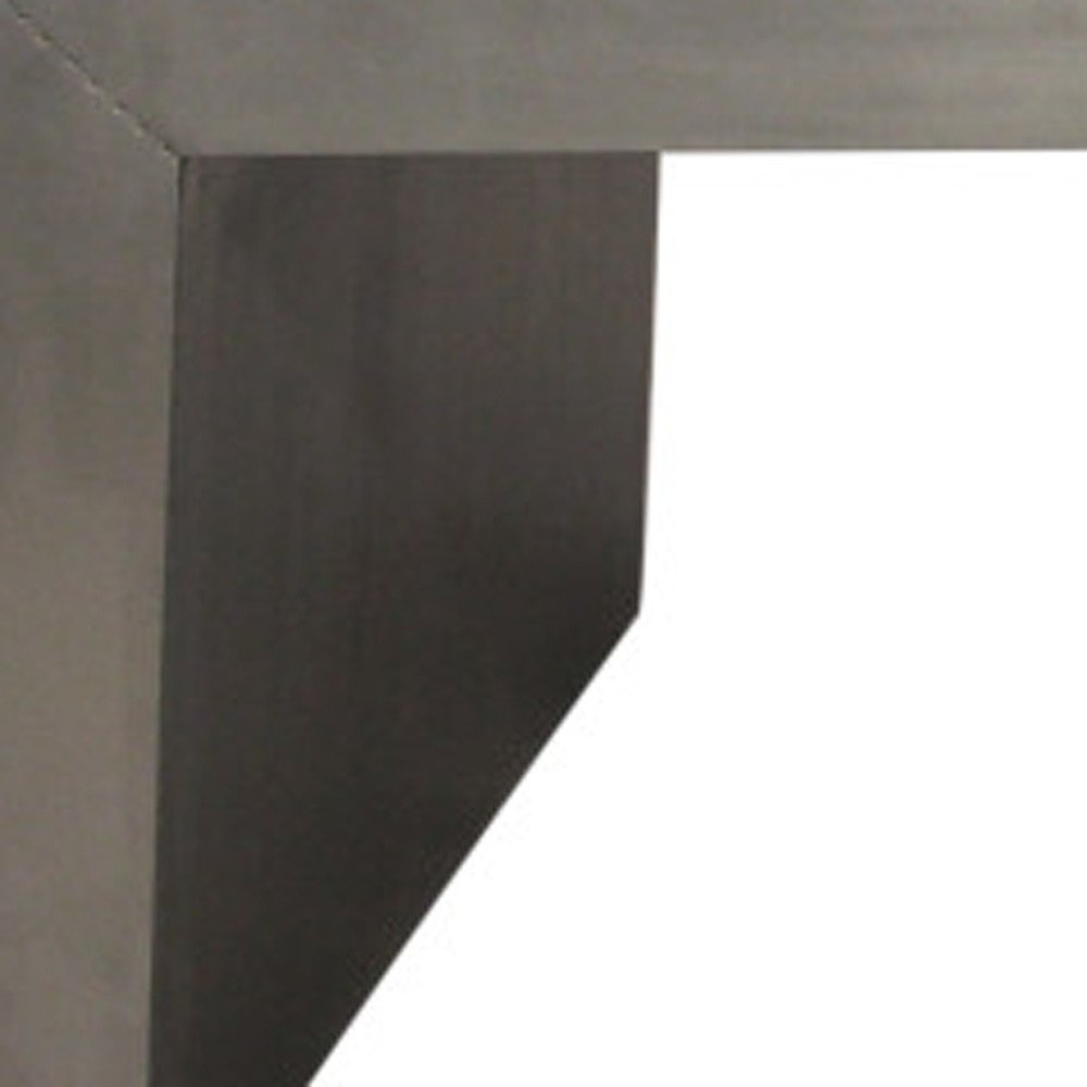 54" Silver Aluminum and Solid Wood Sled Coffee Table