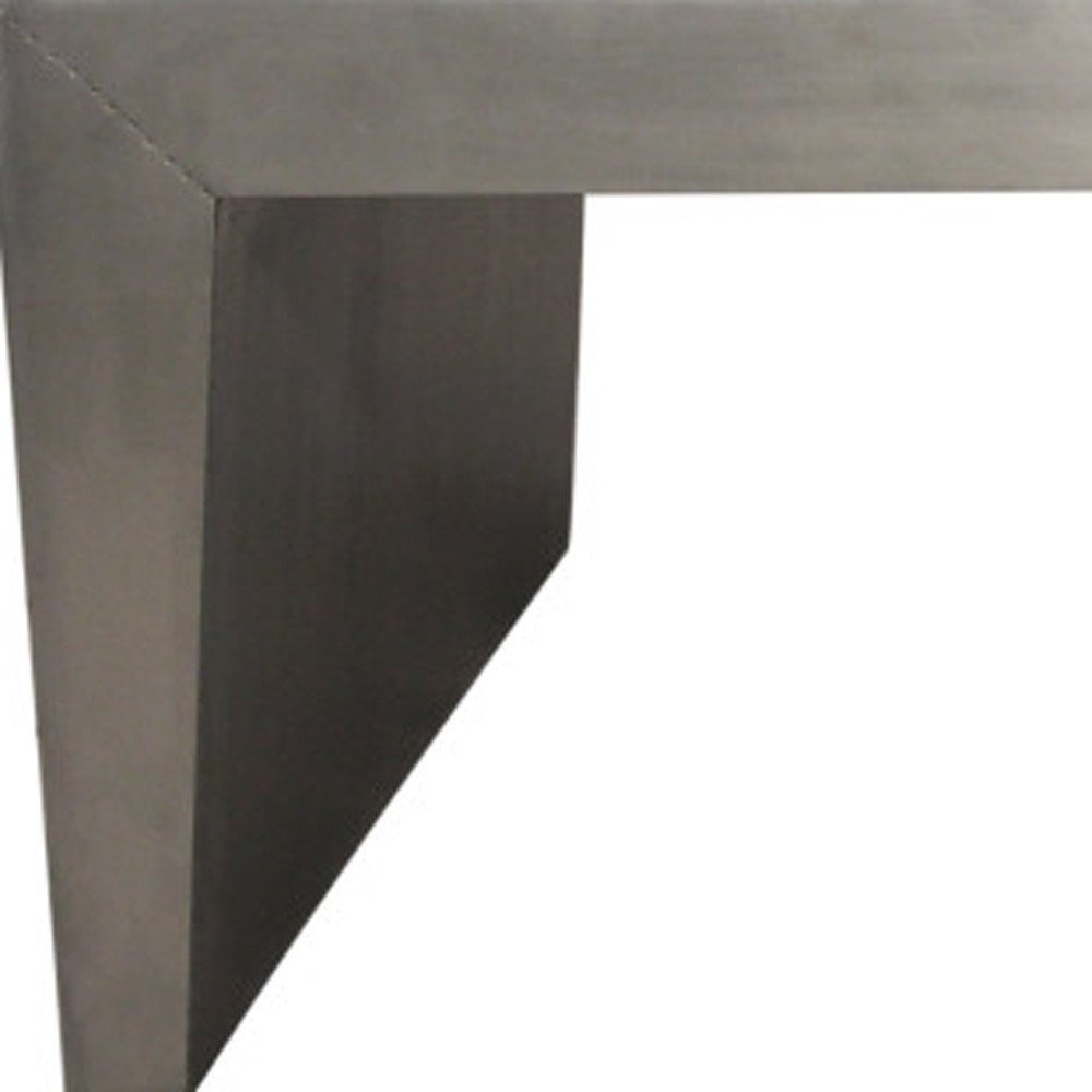 54" Silver Aluminum and Solid Wood Sled Coffee Table