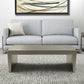 54" Silver Aluminum and Solid Wood Sled Coffee Table