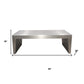 54" Silver Aluminum and Solid Wood Sled Coffee Table