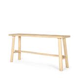 66" Light Brown Solid Wood Trestle Console Table