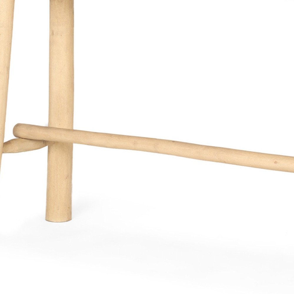 66" Light Brown Solid Wood Trestle Console Table