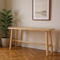 66" Light Brown Solid Wood Trestle Console Table