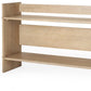 76" Natural and Brown Solid Wood Sled Console Table With Two Shelves