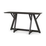 54" Brown Solid Wood Trestle Console Table