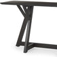 54" Brown Solid Wood Trestle Console Table