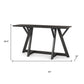 54" Brown Solid Wood Trestle Console Table