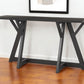 54" Brown Solid Wood Trestle Console Table