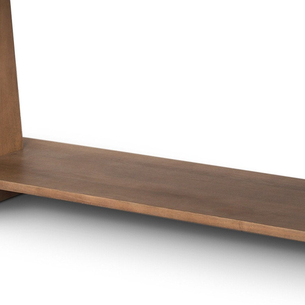 67" Brown Solid Wood Solid Console Table With Shelf