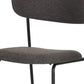 Gray and Black Upholstered Fabric And Metal Open Back Dining Side Chair